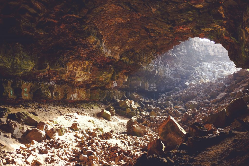 a photo of a cave