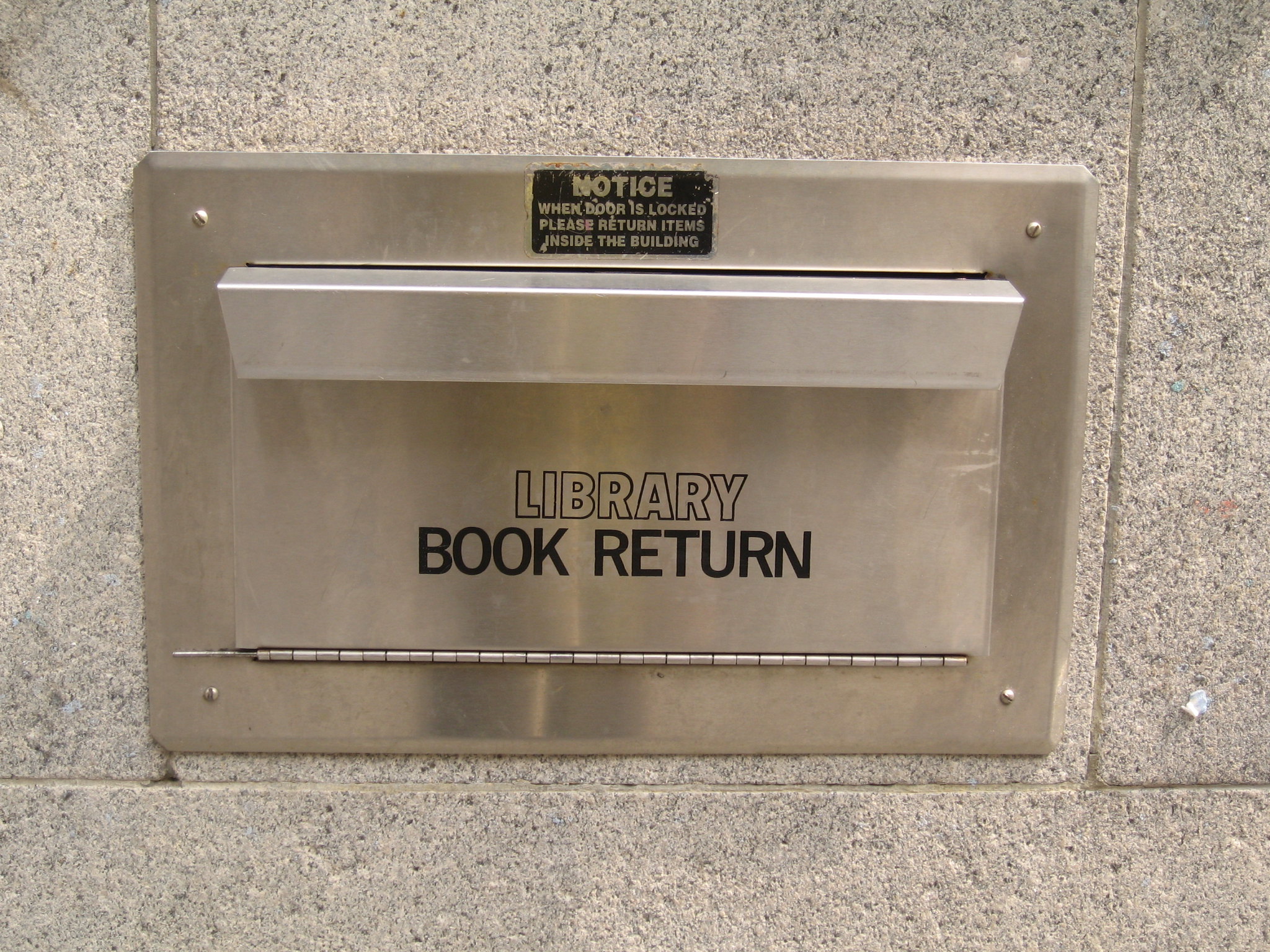 Library drop box that severed finger